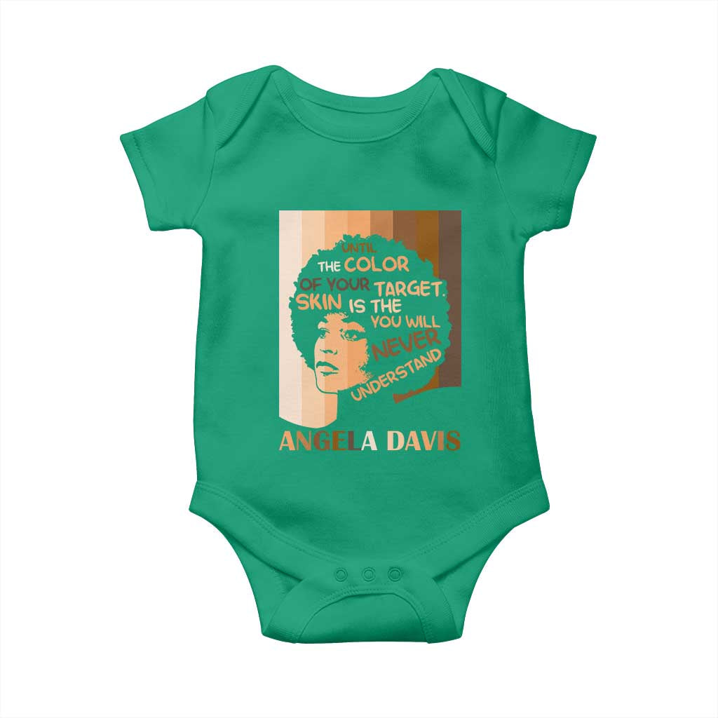 Angela Davis Inspirational Quote Baby Onesie Black Pride Melanin TS14 Irish Green Print Your Wear