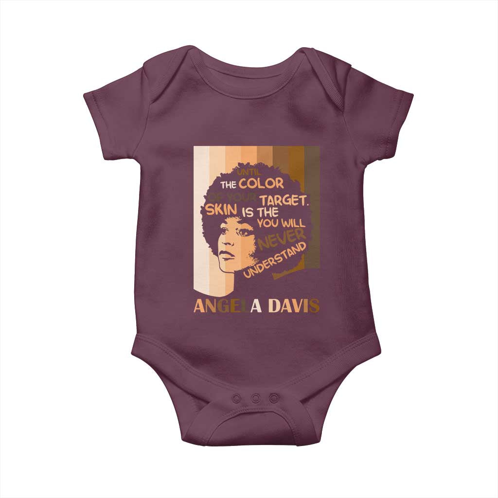 Angela Davis Inspirational Quote Baby Onesie Black Pride Melanin TS14 Maroon Print Your Wear