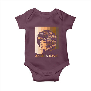 Angela Davis Inspirational Quote Baby Onesie Black Pride Melanin TS14 Maroon Print Your Wear