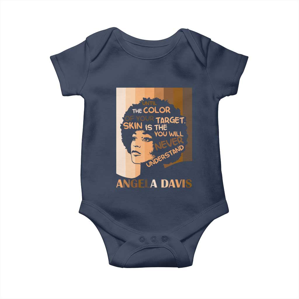 Angela Davis Inspirational Quote Baby Onesie Black Pride Melanin TS14 Navy Print Your Wear
