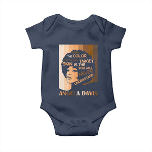 Angela Davis Inspirational Quote Baby Onesie Black Pride Melanin TS14 Navy Print Your Wear