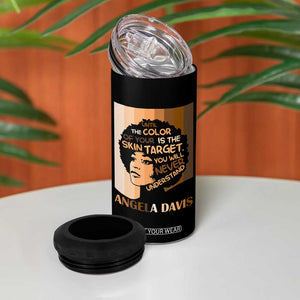 Angela Davis Inspirational Quote 4 in 1 Can Cooler Tumbler Black Pride Melanin TS14 Print Your Wear