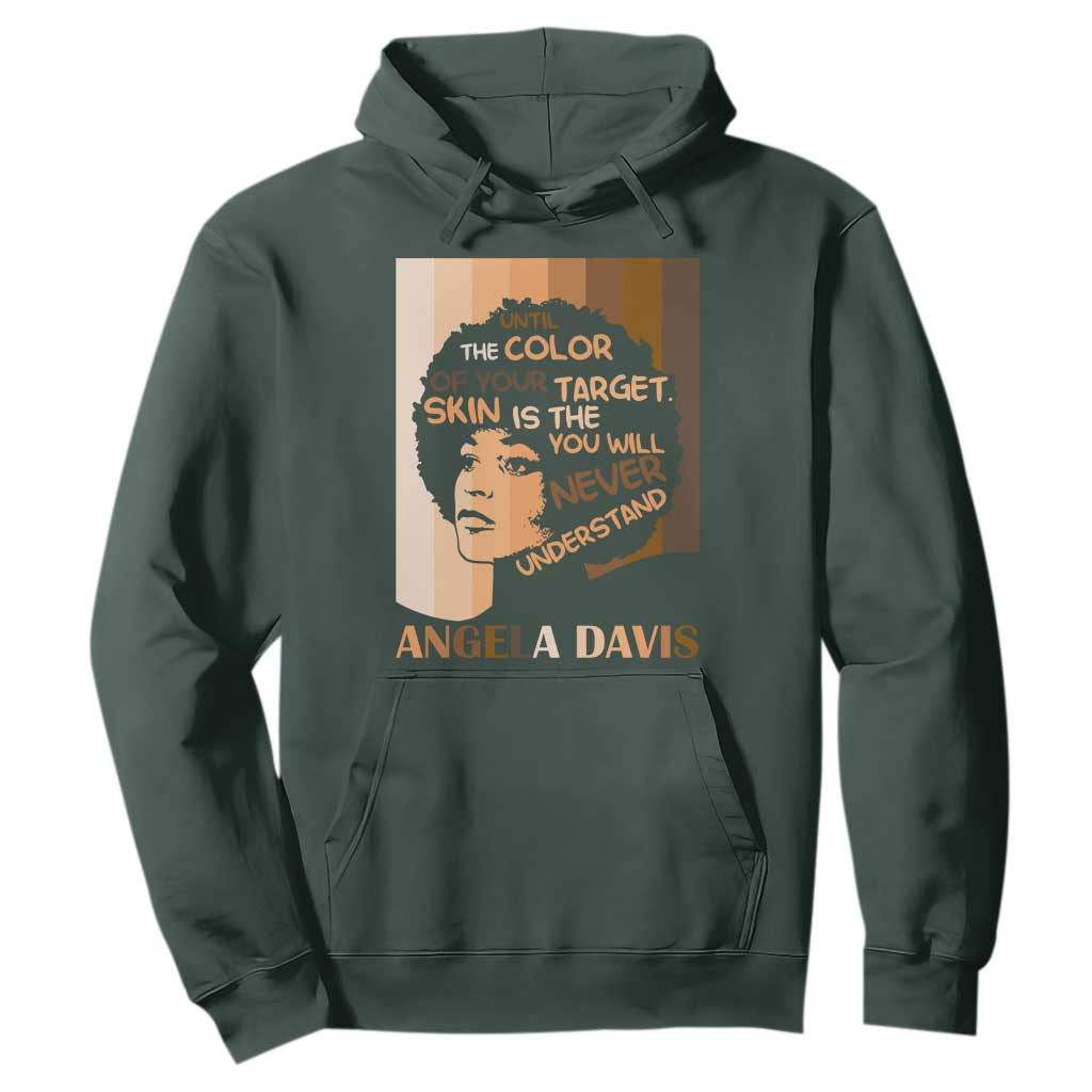 Angela Davis Inspirational Quote Hoodie Black Pride Melanin TS14 Dark Forest Green Print Your Wear