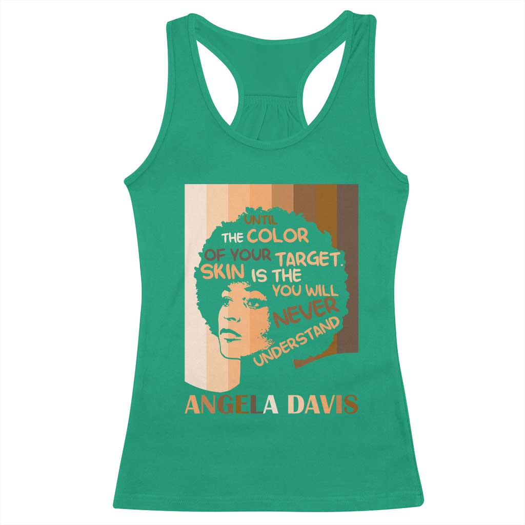 Angela Davis Inspirational Quote Racerback Tank Top Black Pride Melanin TS14 Irish Green Print Your Wear