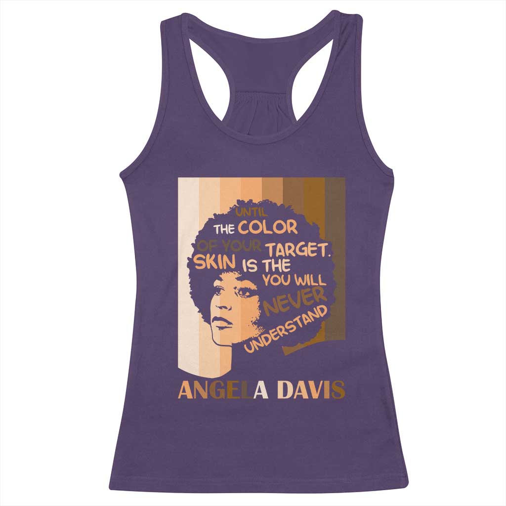 Angela Davis Inspirational Quote Racerback Tank Top Black Pride Melanin TS14 Purple Print Your Wear