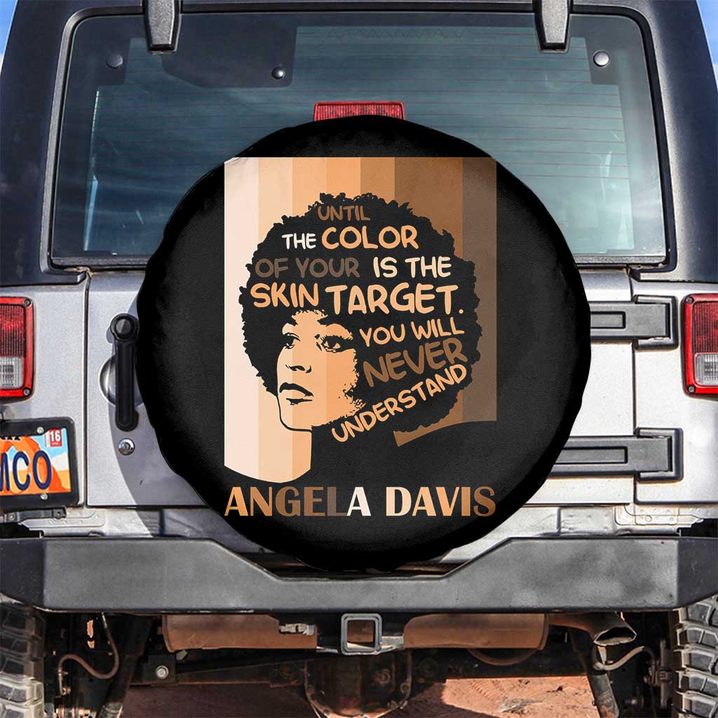 Angela Davis Inspirational Quote Spare Tire Cover Black Pride Melanin TS14 No hole Black Print Your Wear