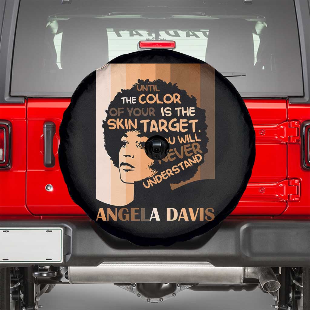 Angela Davis Inspirational Quote Spare Tire Cover Black Pride Melanin TS14 Black Print Your Wear