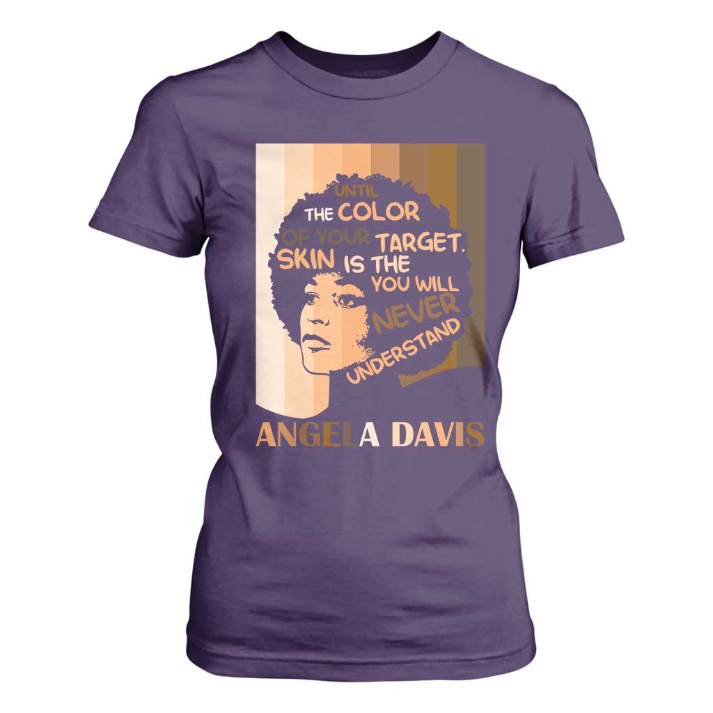 Angela Davis Inspirational Quote T Shirt For Women Black Pride Melanin TS14 Purple Print Your Wear