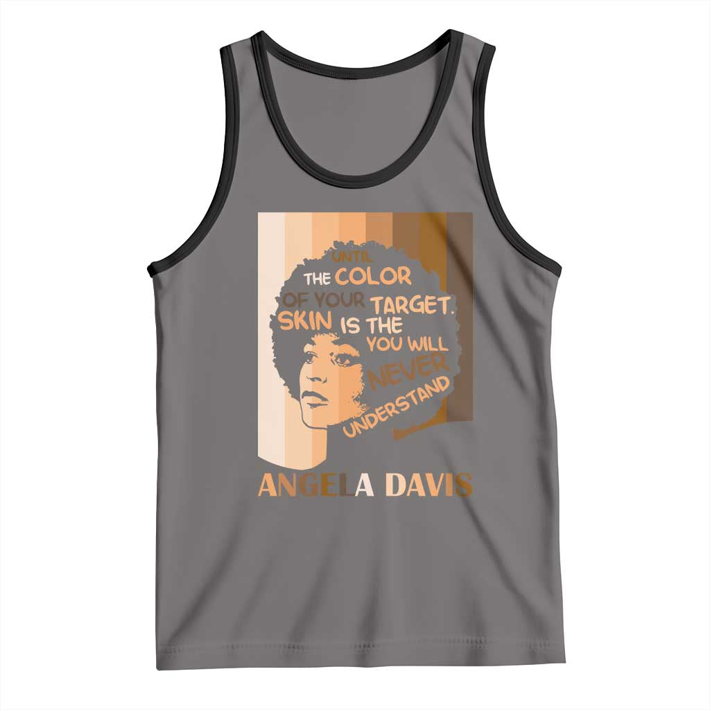 Angela Davis Inspirational Quote Tank Top Black Pride Melanin TS14 Deep Heather Black Print Your Wear