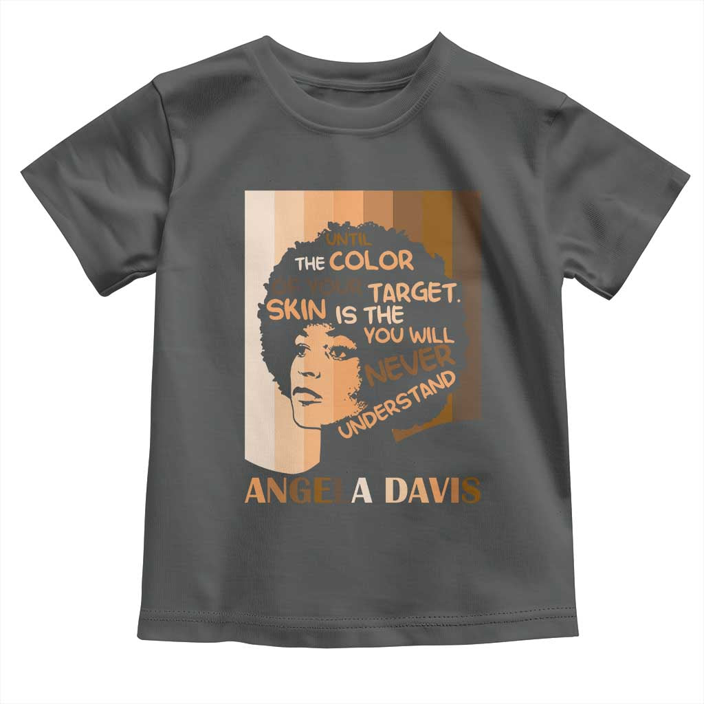 Angela Davis Inspirational Quote Toddler T Shirt Black Pride Melanin TS14 Dark Heather Print Your Wear