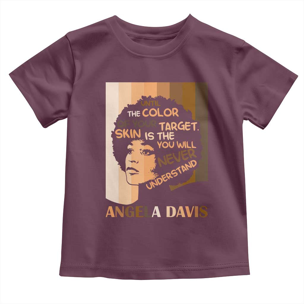 Angela Davis Inspirational Quote Toddler T Shirt Black Pride Melanin TS14 Maroon Print Your Wear