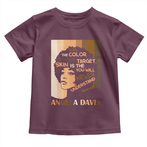 Angela Davis Inspirational Quote Toddler T Shirt Black Pride Melanin TS14 Maroon Print Your Wear
