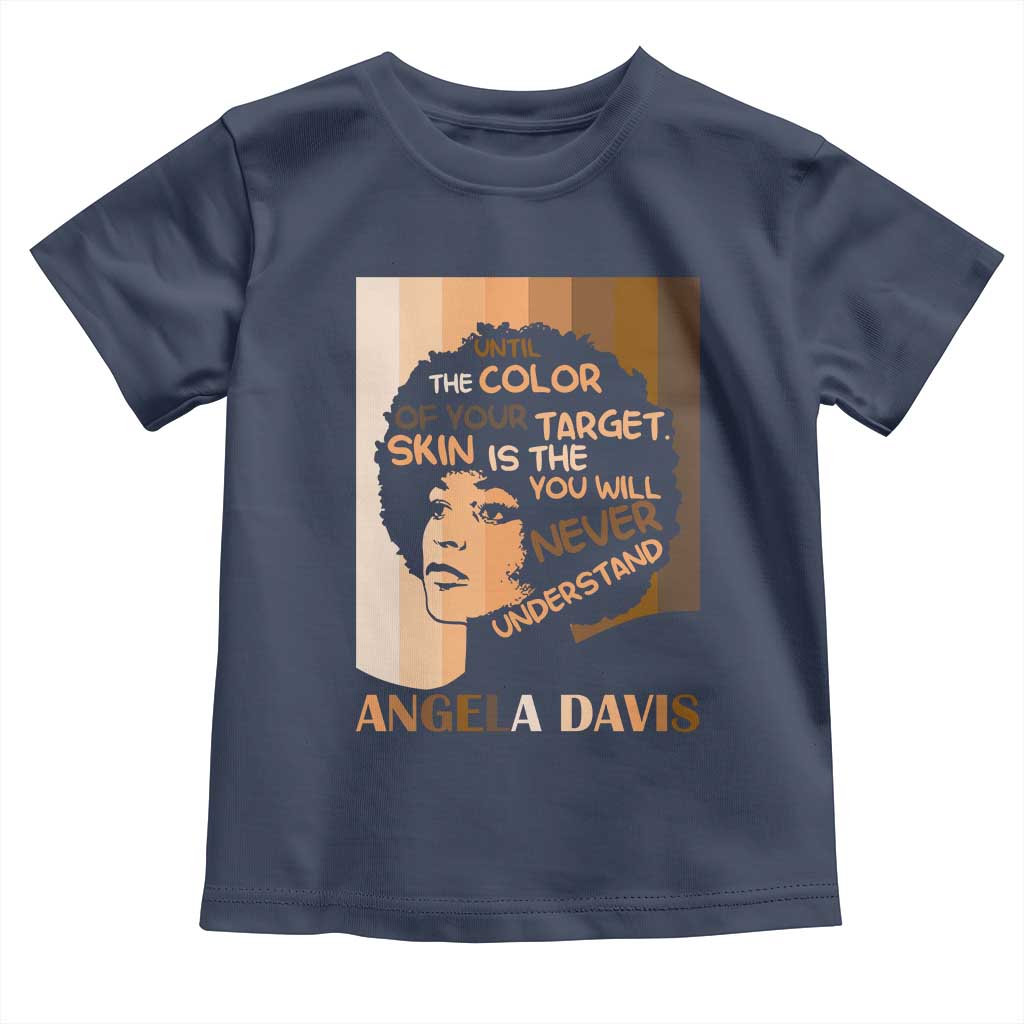 Angela Davis Inspirational Quote Toddler T Shirt Black Pride Melanin TS14 Navy Print Your Wear