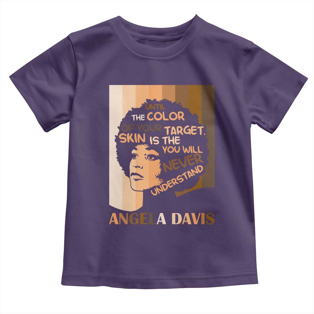 Angela Davis Inspirational Quote Toddler T Shirt Black Pride Melanin TS14 Purple Print Your Wear