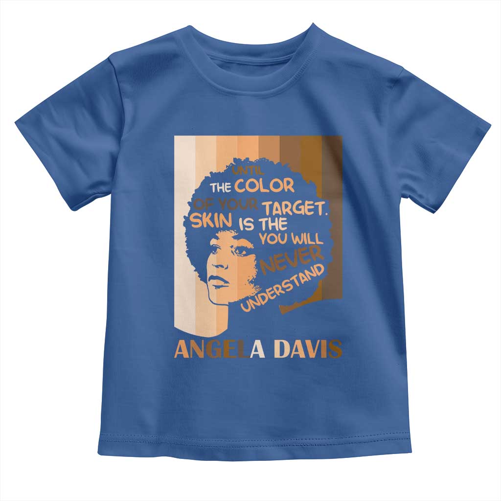 Angela Davis Inspirational Quote Toddler T Shirt Black Pride Melanin TS14 Royal Blue Print Your Wear