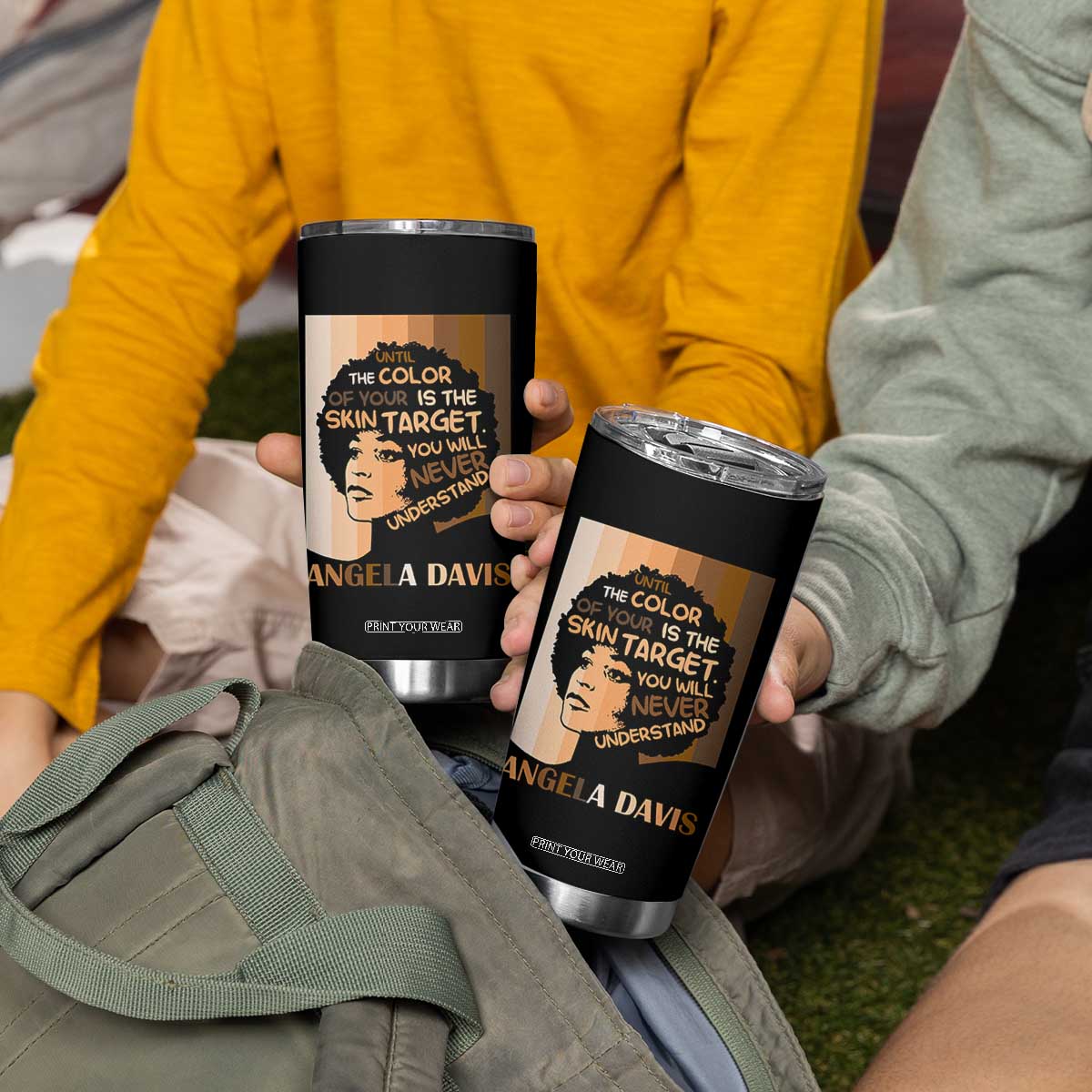 Angela Davis Inspirational Quote Tumbler Cup Black Pride Melanin TS14 Print Your Wear