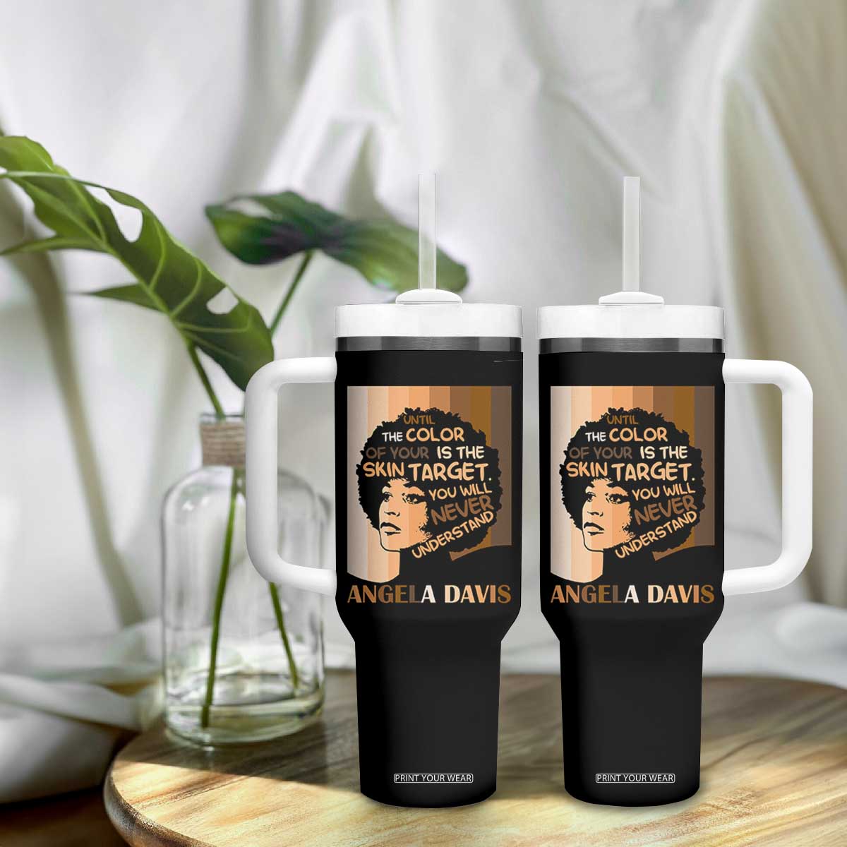 Angela Davis Inspirational Quote Tumbler With Handle Black Pride Melanin TS14 Print Your Wear