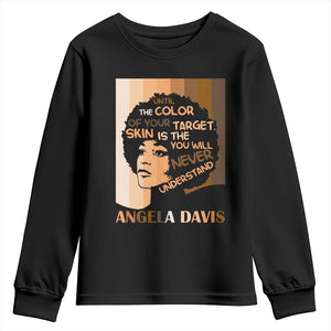 Angela Davis Inspirational Quote Youth Sweatshirt Black Pride Melanin TS14 Black Print Your Wear