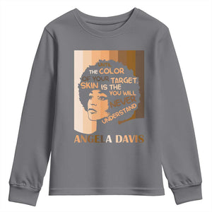Angela Davis Inspirational Quote Youth Sweatshirt Black Pride Melanin TS14 Charcoal Print Your Wear