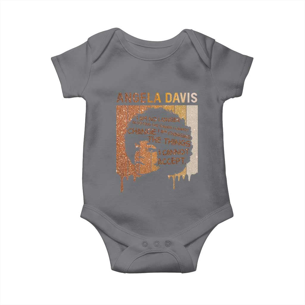Angela Davis Quote Baby Onesie I Am No Longer Accepting The Things I Cannot Change TS14 Charcoal Print Your Wear