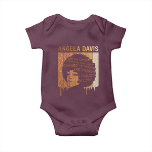 Angela Davis Quote Baby Onesie I Am No Longer Accepting The Things I Cannot Change TS14 Maroon Print Your Wear
