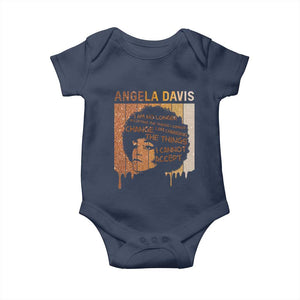 Angela Davis Quote Baby Onesie I Am No Longer Accepting The Things I Cannot Change TS14 Navy Print Your Wear