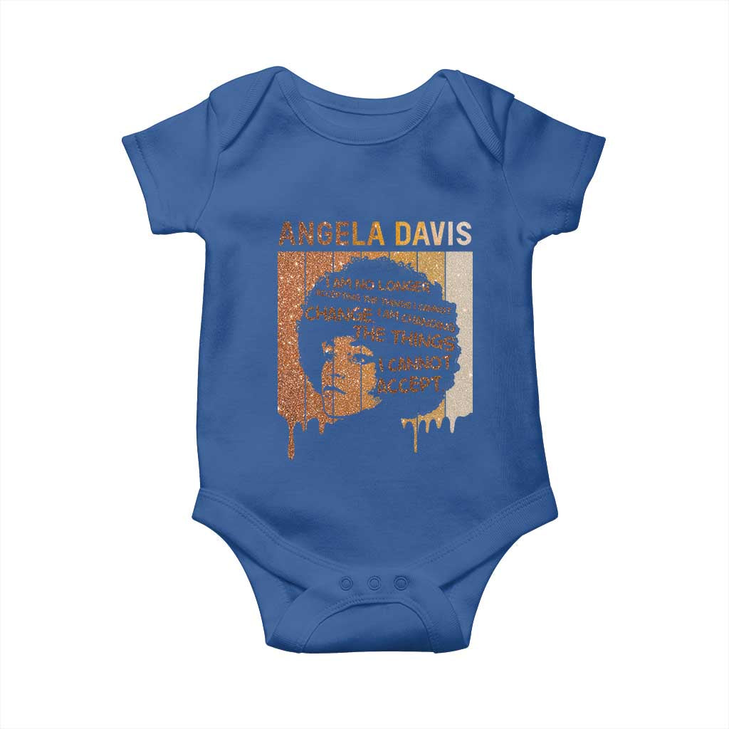 Angela Davis Quote Baby Onesie I Am No Longer Accepting The Things I Cannot Change TS14 Royal Blue Print Your Wear