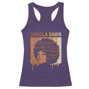 Angela Davis Quote Racerback Tank Top I Am No Longer Accepting The Things I Cannot Change TS14 Purple Print Your Wear