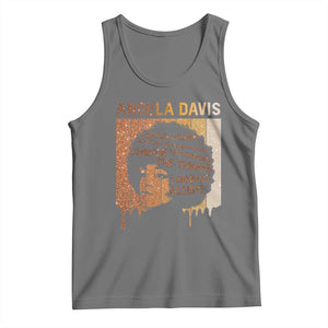 Angela Davis Quote Tank Top I Am No Longer Accepting The Things I Cannot Change TS14 Black Heather Print Your Wear