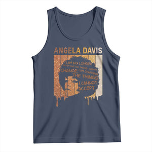 Angela Davis Quote Tank Top I Am No Longer Accepting The Things I Cannot Change TS14 Navy Print Your Wear