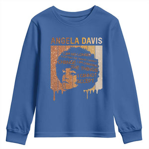 Angela Davis Quote Youth Sweatshirt I Am No Longer Accepting The Things I Cannot Change TS14 Royal Blue Print Your Wear