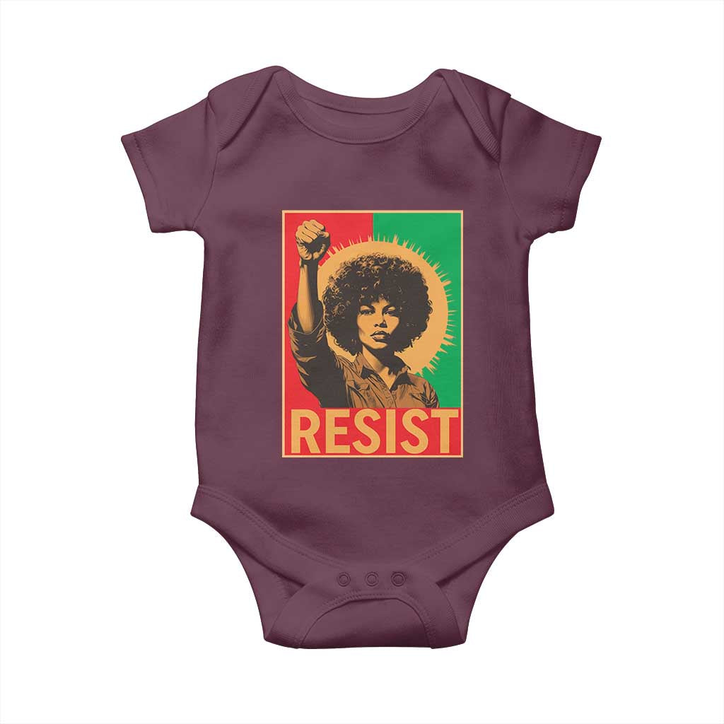Angela Davis Baby Onesie Political Protest Resist Civil Rights Freedom TS14 Maroon Print Your Wear