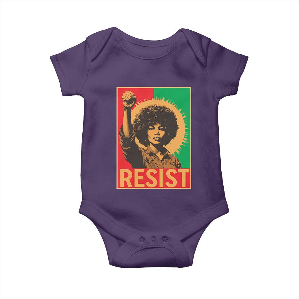 Angela Davis Baby Onesie Political Protest Resist Civil Rights Freedom TS14 Purple Print Your Wear