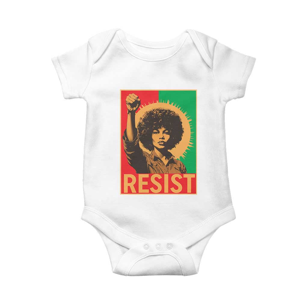 Angela Davis Baby Onesie Political Protest Resist Civil Rights Freedom TS14 White Print Your Wear