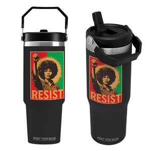 Angela Davis Flip Straw Tumbler Political Protest Resist Civil Rights Freedom TS14 One Size: 30 oz Black Print Your Wear