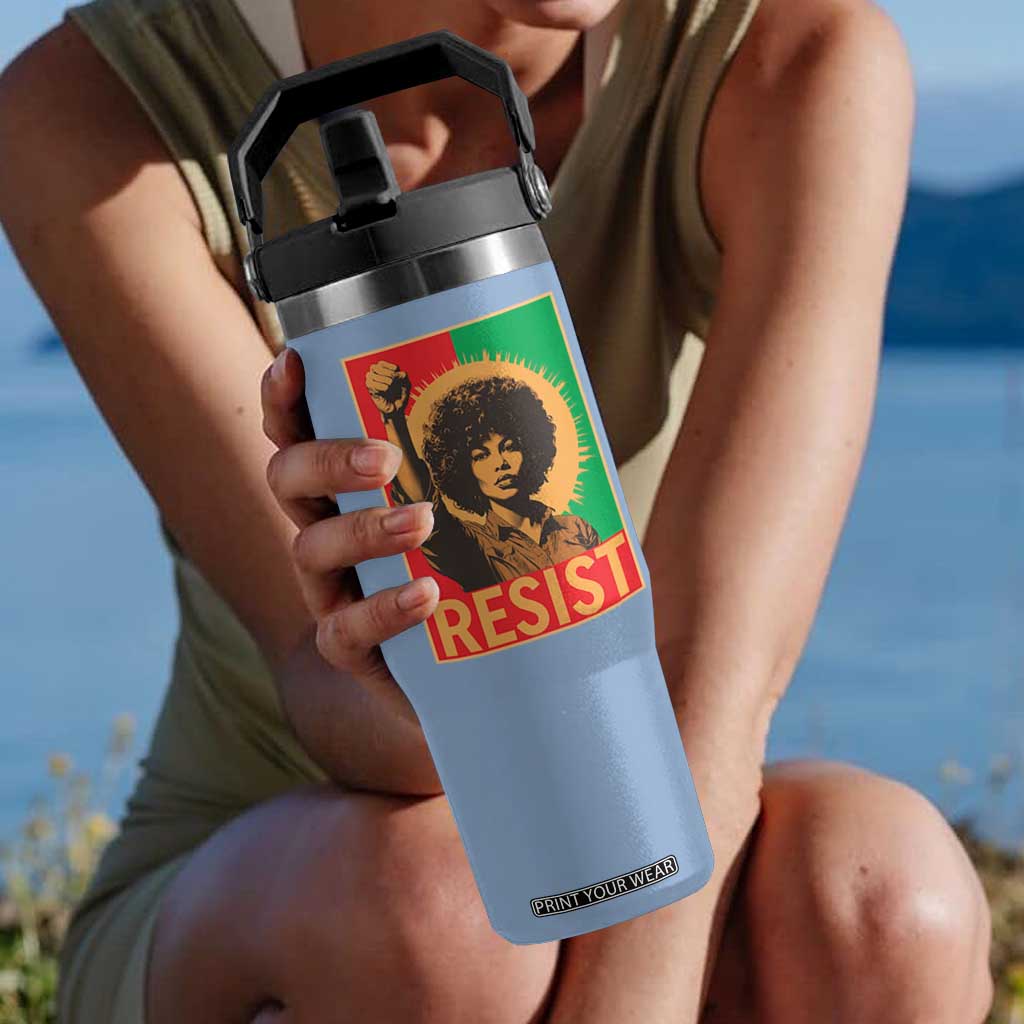 Angela Davis Flip Straw Tumbler Political Protest Resist Civil Rights Freedom TS14 One Size: 30 oz Light Blue Print Your Wear
