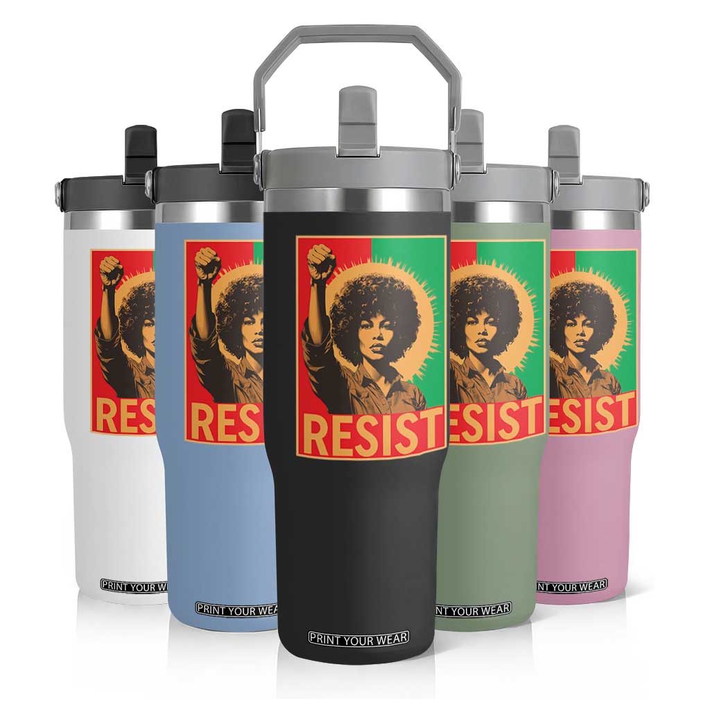 Angela Davis Flip Straw Tumbler Political Protest Resist Civil Rights Freedom TS14 Print Your Wear