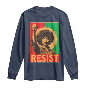 Angela Davis Long Sleeve Shirt Political Protest Resist Civil Rights Freedom TS14 Navy Print Your Wear