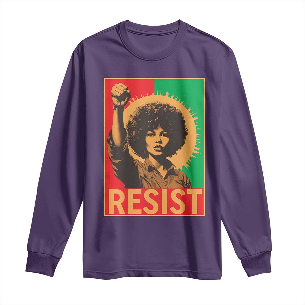 Angela Davis Long Sleeve Shirt Political Protest Resist Civil Rights Freedom TS14 Purple Print Your Wear