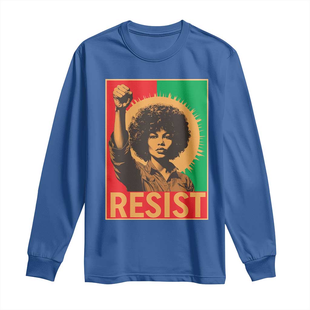 Angela Davis Long Sleeve Shirt Political Protest Resist Civil Rights Freedom TS14 Royal Blue Print Your Wear