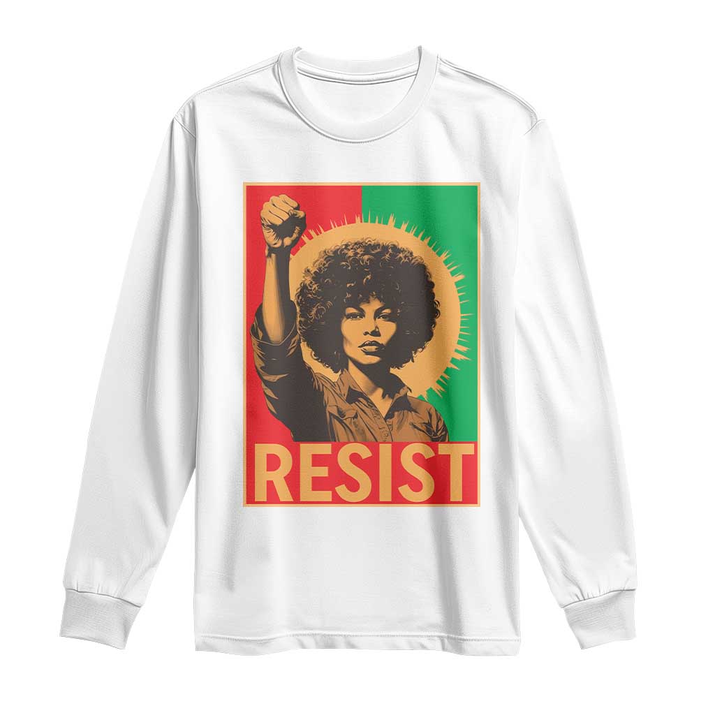 Angela Davis Long Sleeve Shirt Political Protest Resist Civil Rights Freedom TS14 White Print Your Wear
