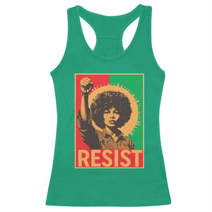 Angela Davis Racerback Tank Top Political Protest Resist Civil Rights Freedom TS14 Irish Green Print Your Wear