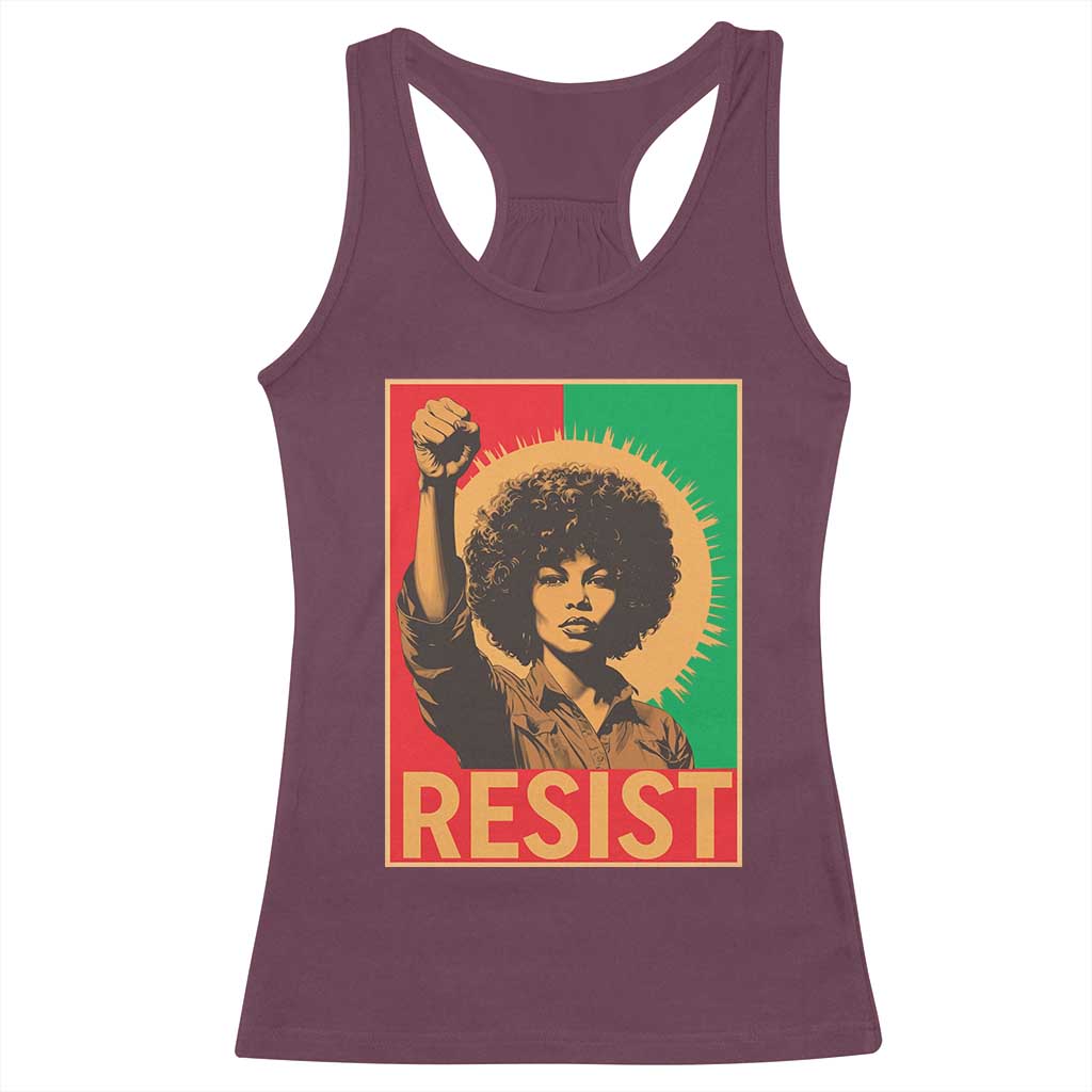 Angela Davis Racerback Tank Top Political Protest Resist Civil Rights Freedom TS14 Maroon Print Your Wear