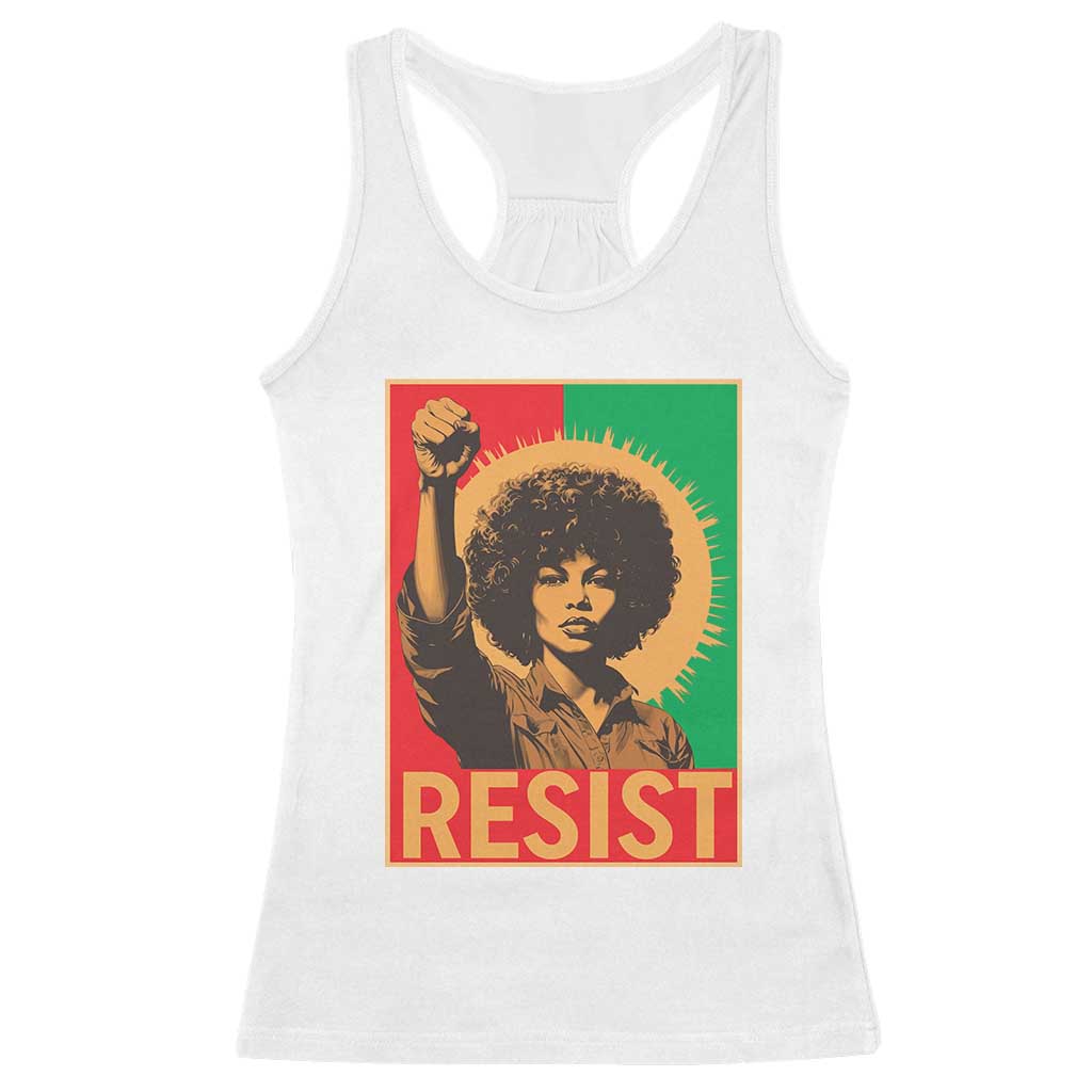 Angela Davis Racerback Tank Top Political Protest Resist Civil Rights Freedom TS14 White Print Your Wear
