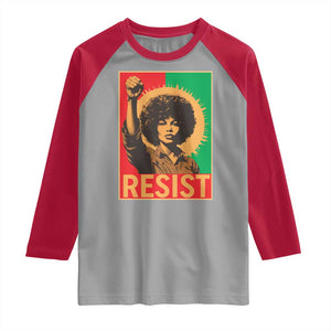 Angela Davis Raglan Shirt Political Protest Resist Civil Rights Freedom TS14 Sport Gray Red Print Your Wear