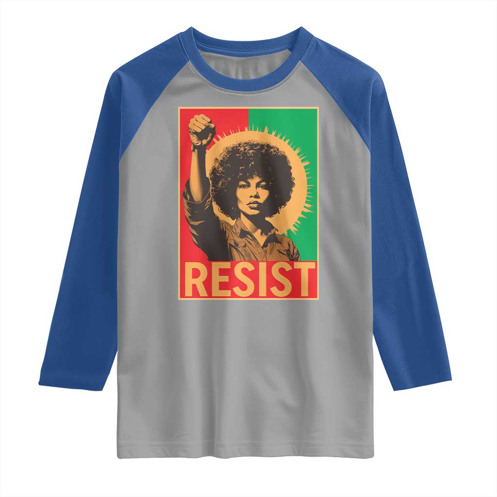 Angela Davis Raglan Shirt Political Protest Resist Civil Rights Freedom TS14 Sport Gray Royal Print Your Wear