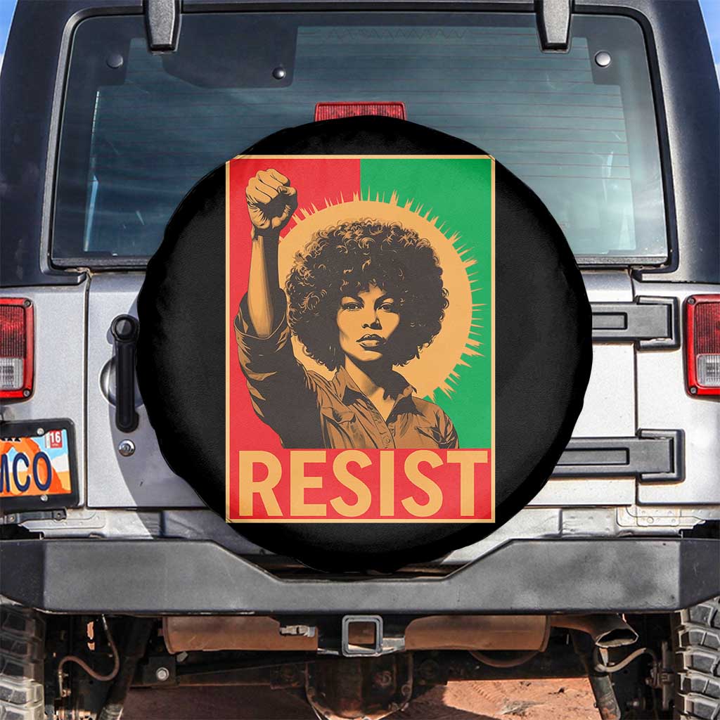 Angela Davis Spare Tire Cover Political Protest Resist Civil Rights Freedom TS14 No hole Black Print Your Wear