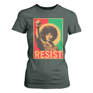 Angela Davis T Shirt For Women Political Protest Resist Civil Rights Freedom TS14 Dark Forest Green Print Your Wear