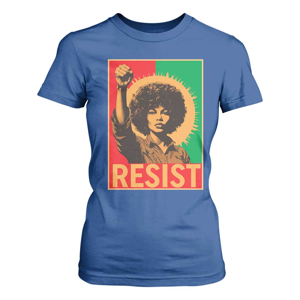 Angela Davis T Shirt For Women Political Protest Resist Civil Rights Freedom TS14 Royal Blue Print Your Wear