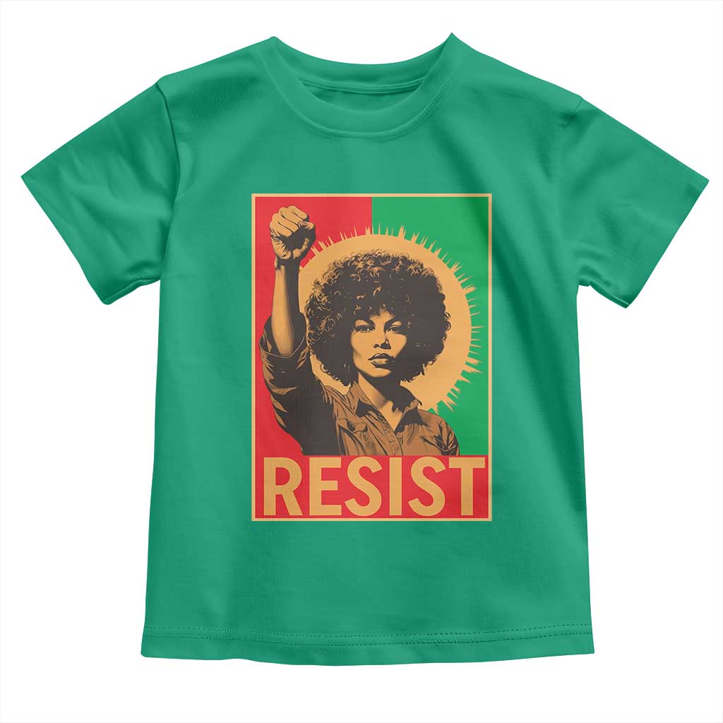 Angela Davis Toddler T Shirt Political Protest Resist Civil Rights Freedom TS14 Irish Green Print Your Wear